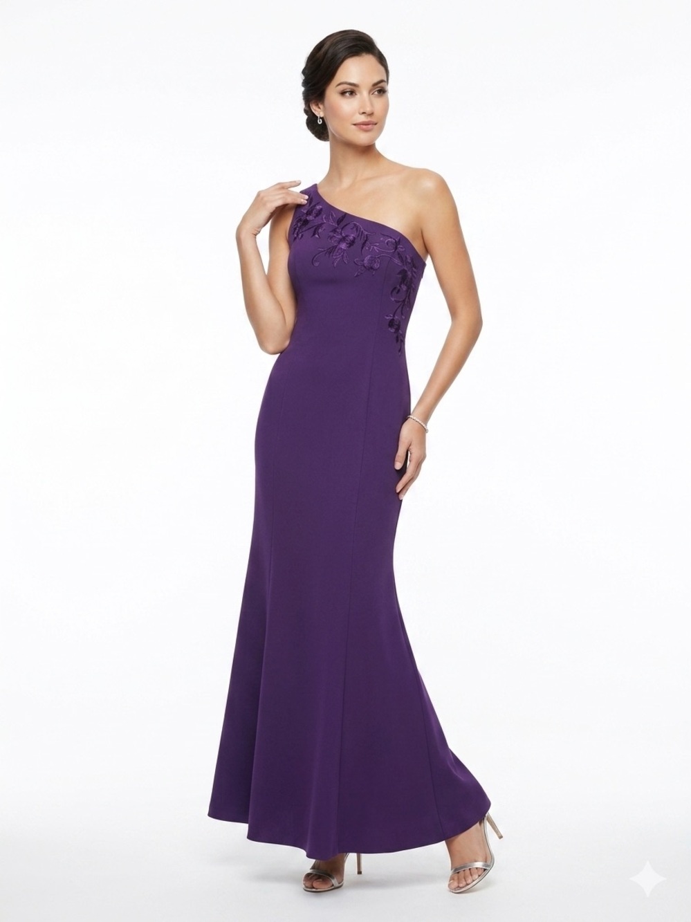 Together Elegant One-Shoulder Purple Evening Dress